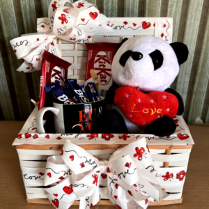 Cesta Nosso Amor com Pelúcia de Panda
